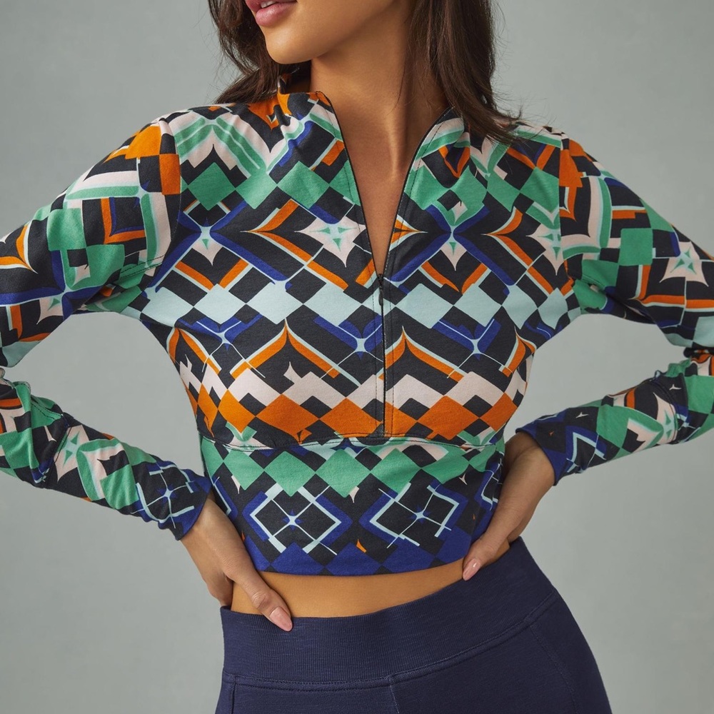 Anthropologie Daily Practice Zip Up Top
